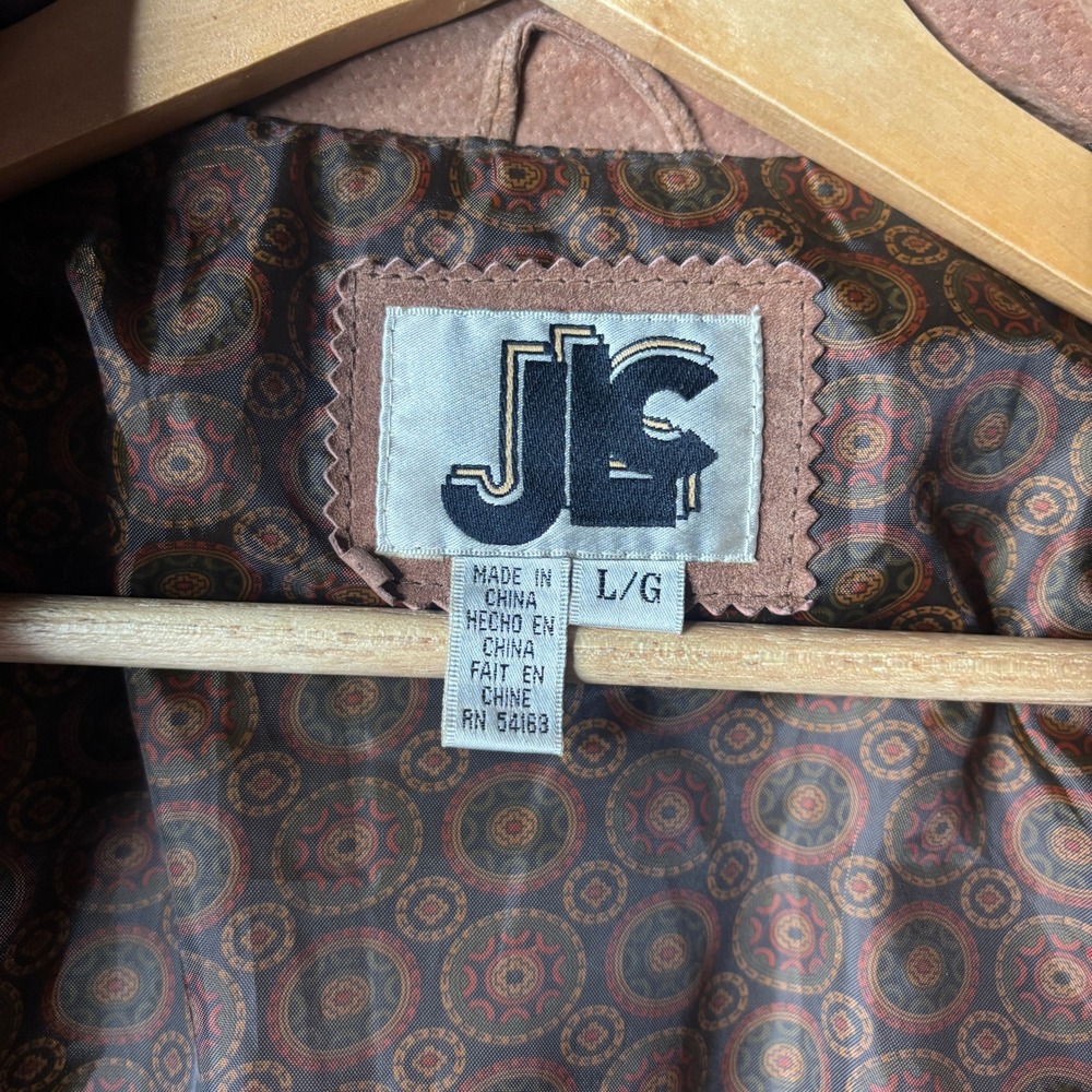 Vintage JLC Suede Leather Bomber Jacket Mens Large Brown Flight Coat Aviator - Picture 4 of 13